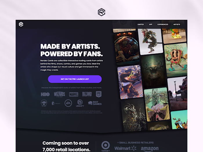 Render Cards - Framer Landing Page