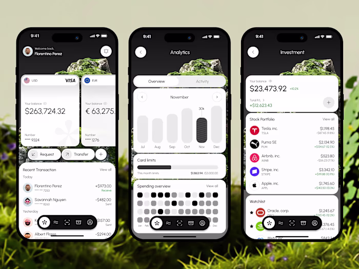 Synais Mobile Finance App Design