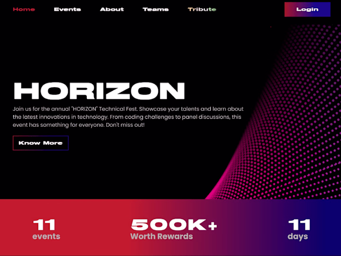 Horizon - Tech Fest Website