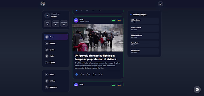 Fluxa — an AI-powered content aggregation app that curates n...