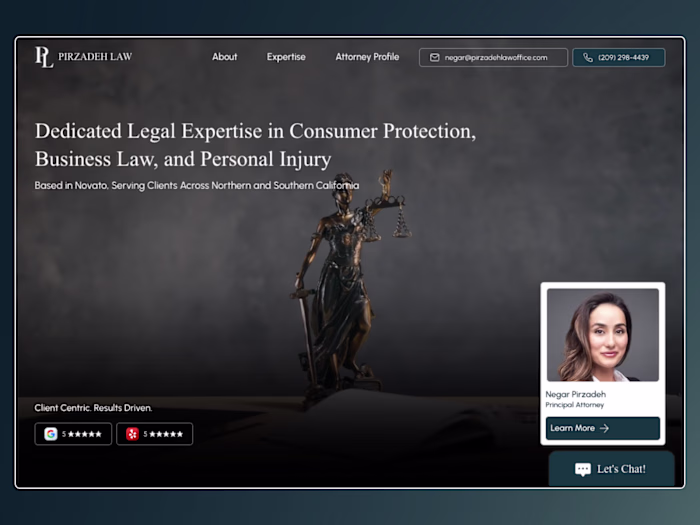 Pirzadeh Law Landing Page Redesign