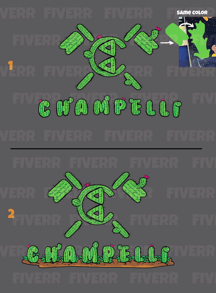 The customized logo design was