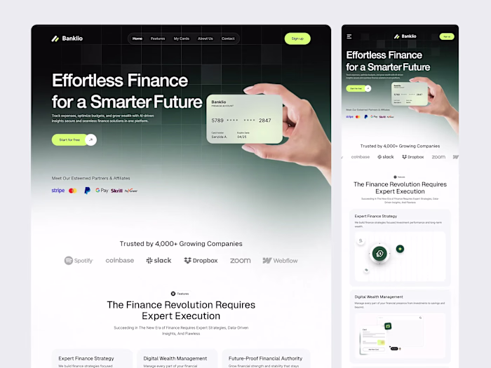 Fintech SaaS Landing Page
Focused on