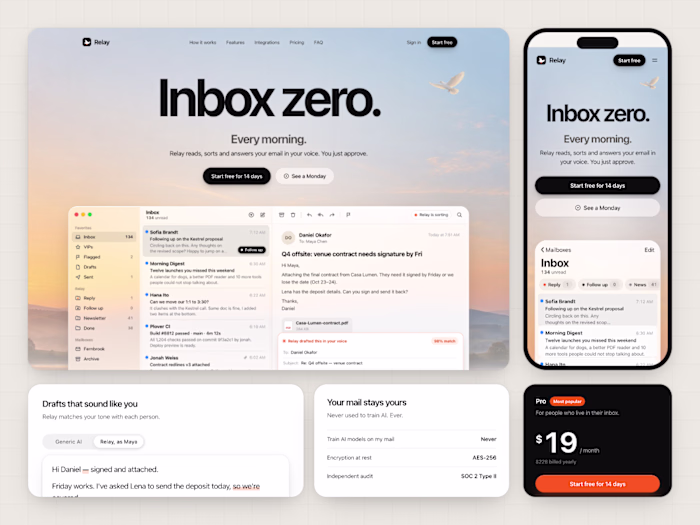 Relay — AI Inbox Agent Landing Page