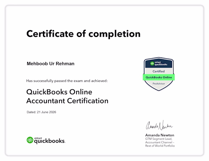 I have successfully completed professional