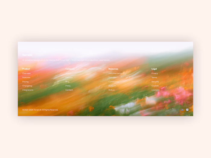Footer design for a new website template
