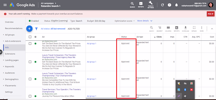 Google Ads Campaign Successfully Approved!
From