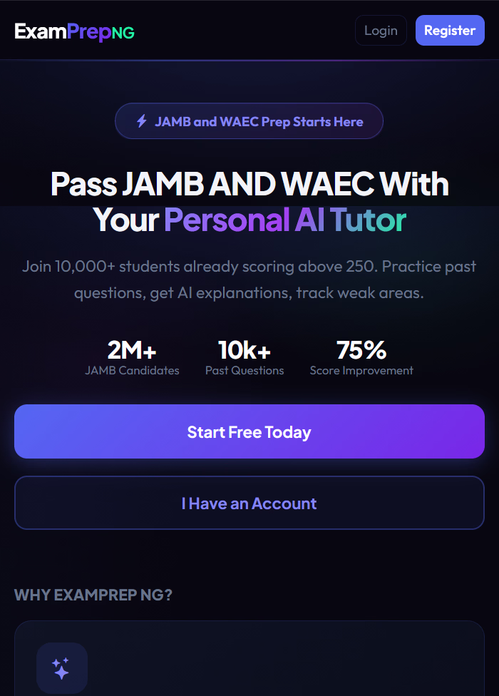 ExamPrep NG — AI JAMB & WAEC Prep SaaS