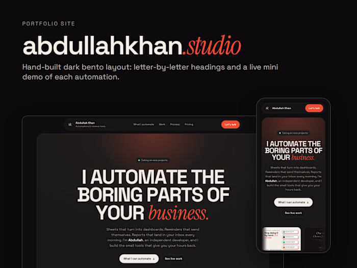 My portfolio site, rebuilt around