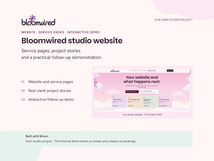 Bloomwired | Studio Website & Interactive Follow-up Demo
