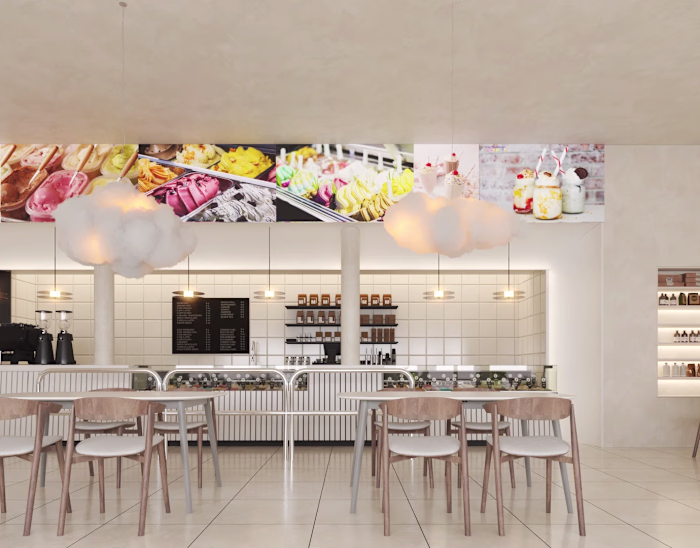 Icecream Coffee Shop Interior design