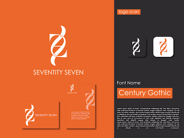 77 letter logo design