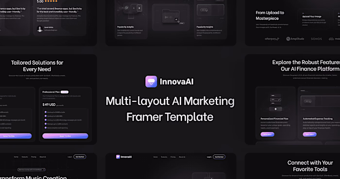 InnovaAI - AI Marketing Website Framer Template