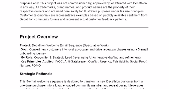 Decathlon Welcome Email Sequence
