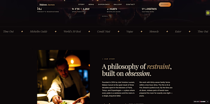 Maison Aurum — Premium Restaurant Website (Concept)