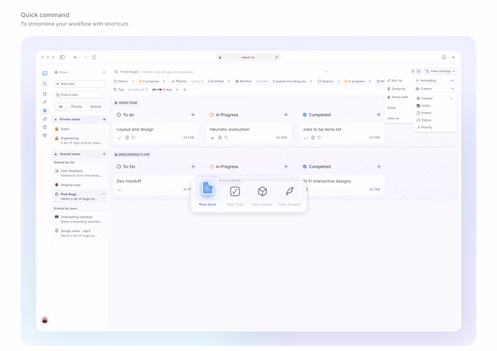 Improving IA and UI for a SaaS app