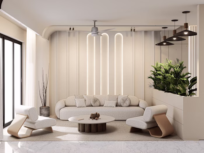 Warm Minimalist Living Room