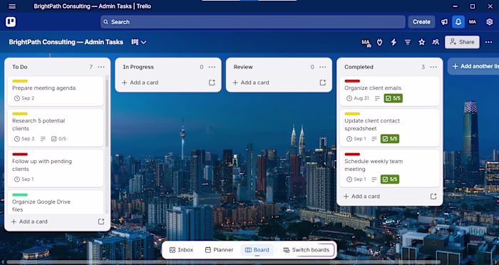 Client Task Management with Trello
