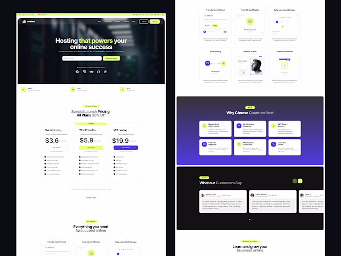 Modern Web Hosting Website UI/UX Design