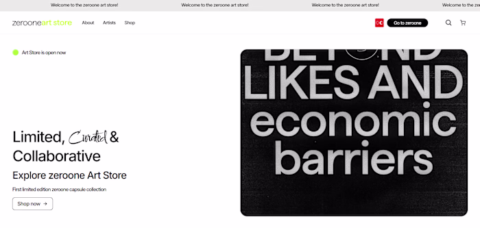 Digital Collectibles Store for Generative Art Brand