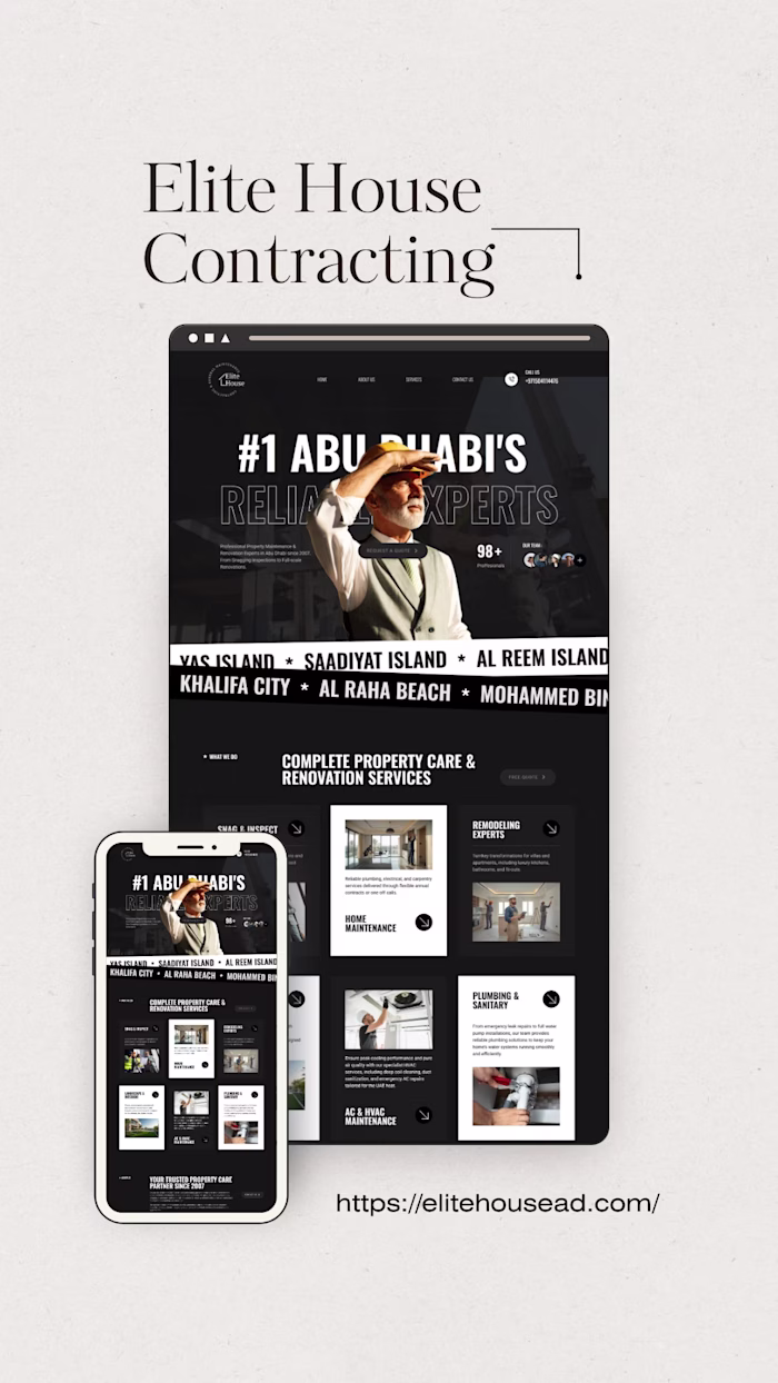 Elite House Contracting Landing Page Creation