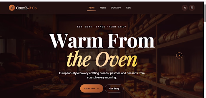 Crumb & co bakery Website
