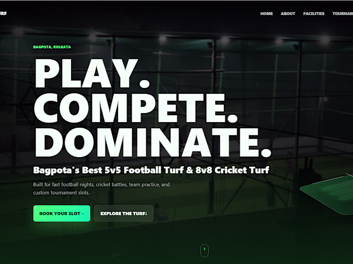 Project title:
Turf Booking & Management