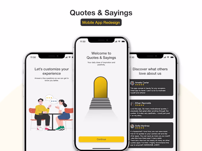 Quotes & Sayings - Mobile App Redesign