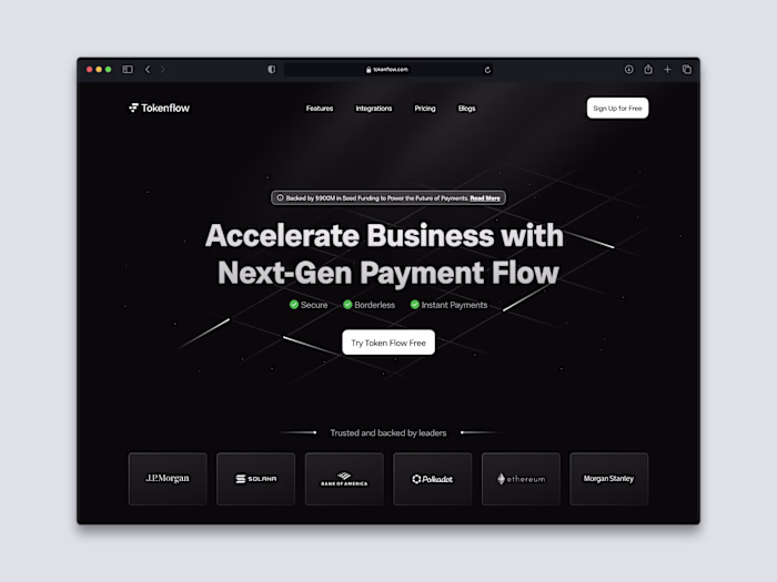 Tokenflow: Landing Page Design and Framer Development