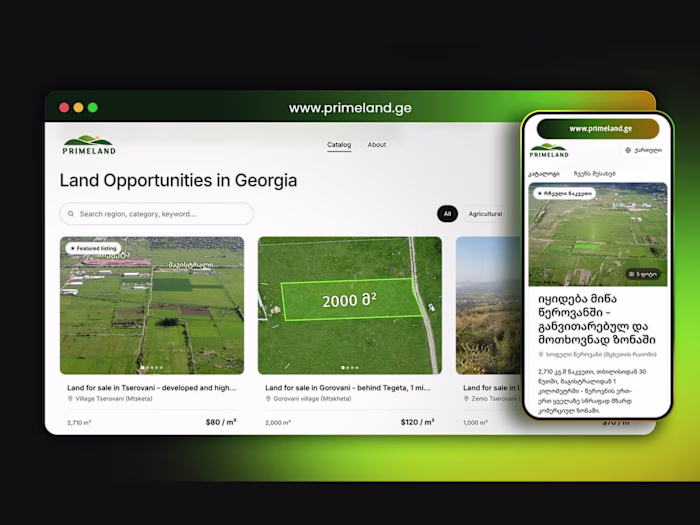 PrimeLand — Bilingual Real Estate Website