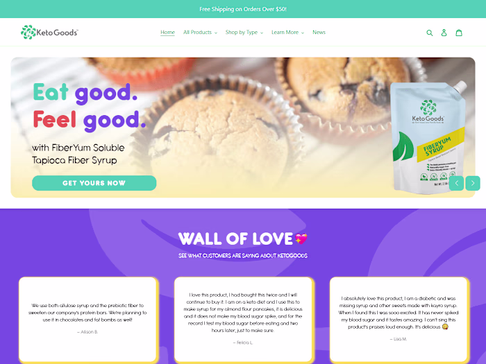 Homepage Design for KetoGoods™ in Replo