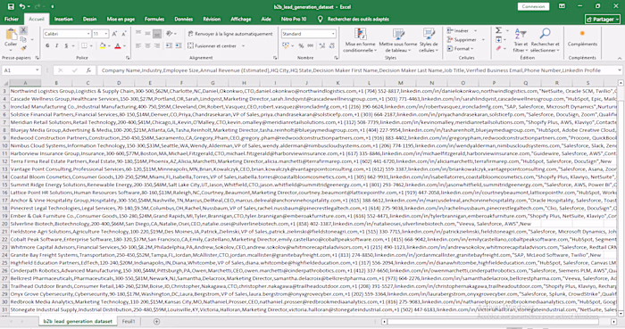 Excel KPI Dashboard for B2B Sales Data (Sample)