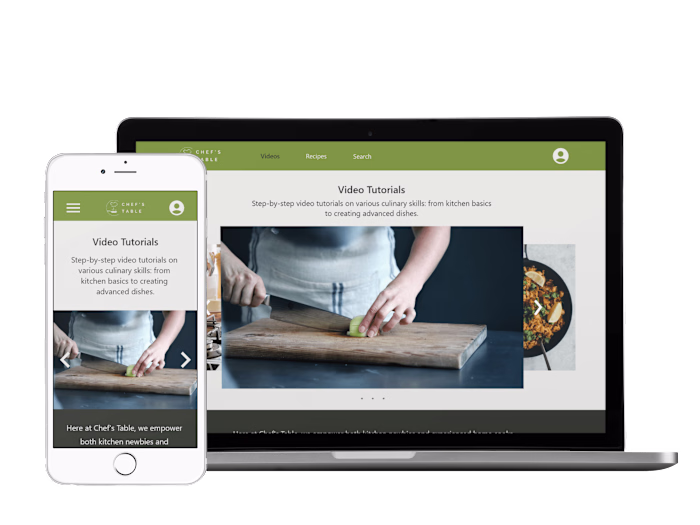 Cooking Tutorial Responsive Website Design