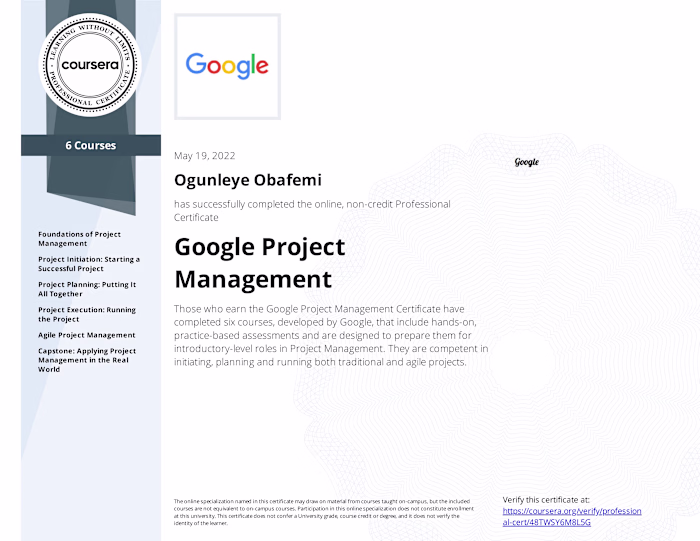 I began my project management journey as an intern in 2019, ...