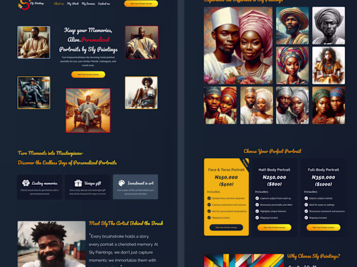 Lead Generation Landing Page for Slyart
