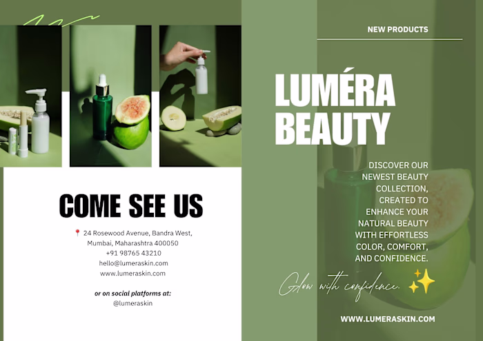 A luxury skincare brochure designed
