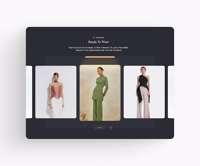 Collection Catalogue For A Fashion Website.