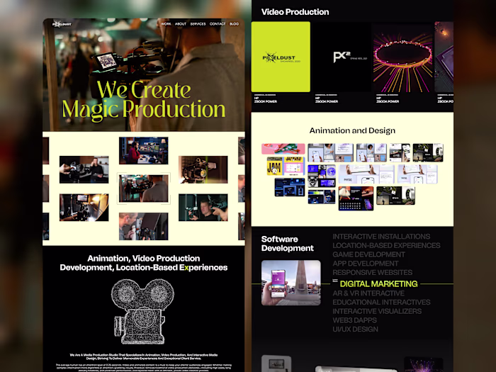 Pixel Dust Creative Studio Website