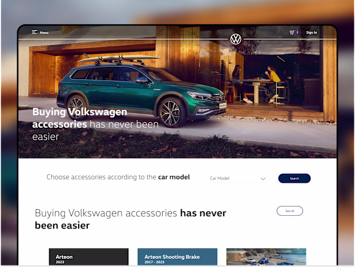 Volkswagen Latvia B2B E-commerce Portal Design