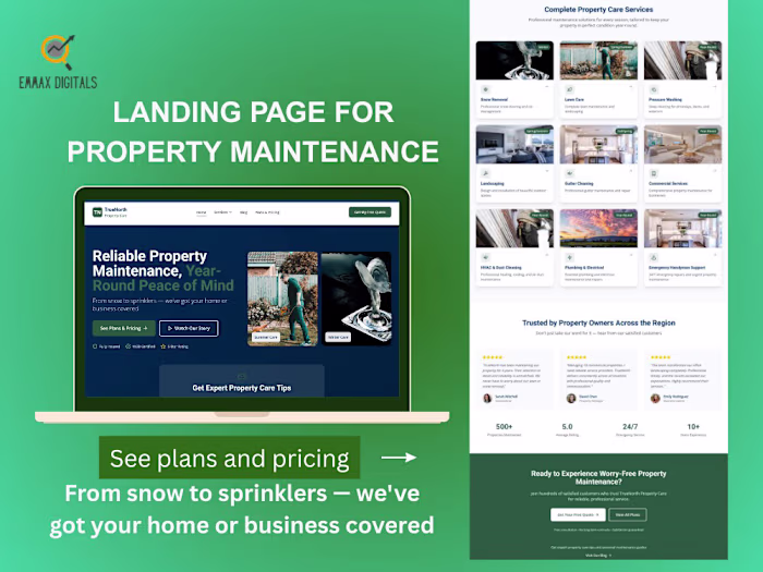 Landing page for property maintenance