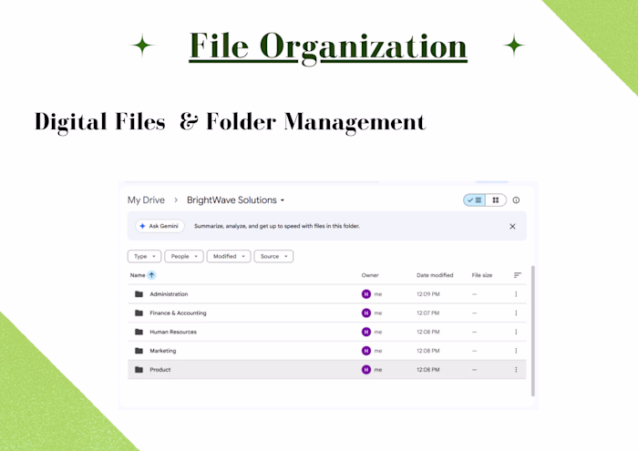 Organized Files into folders