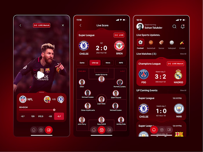 Sports Mobile App UI Design