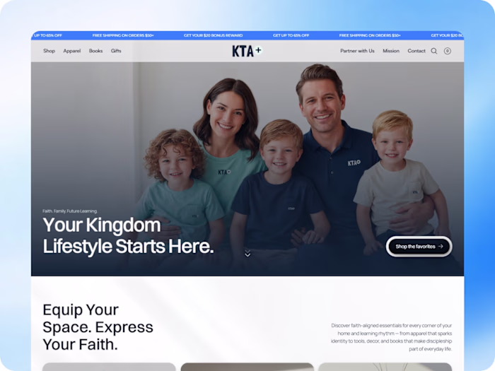 Design-Led Shopify Storefront for KTA+