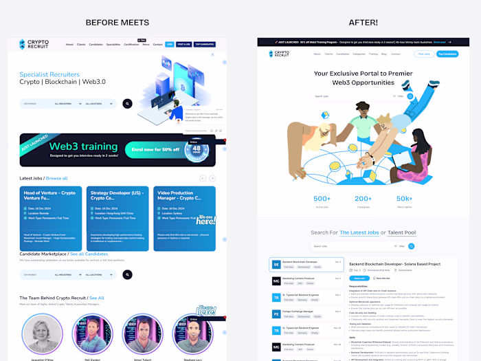 Redesigned Crypto Recruit’s Landing Page for Clarity&Conversion