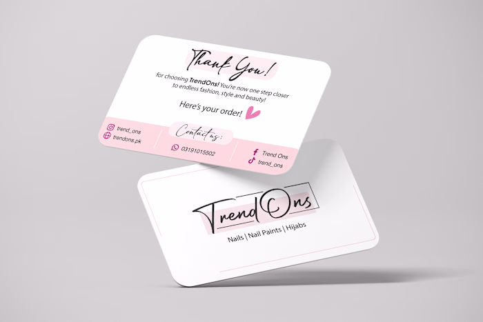 TrendOns | Product Insert Card Design