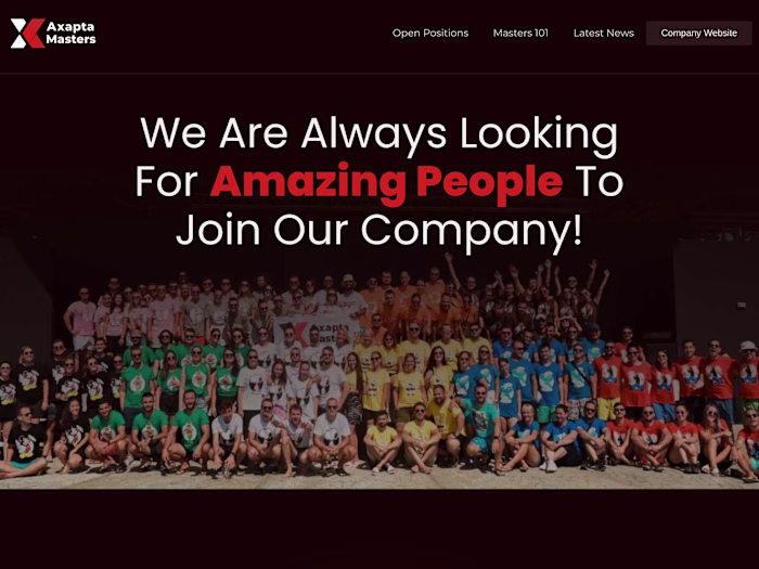 Careers website for Axapta Masters