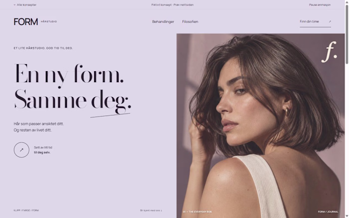 FORM – nettside for frisørsalong