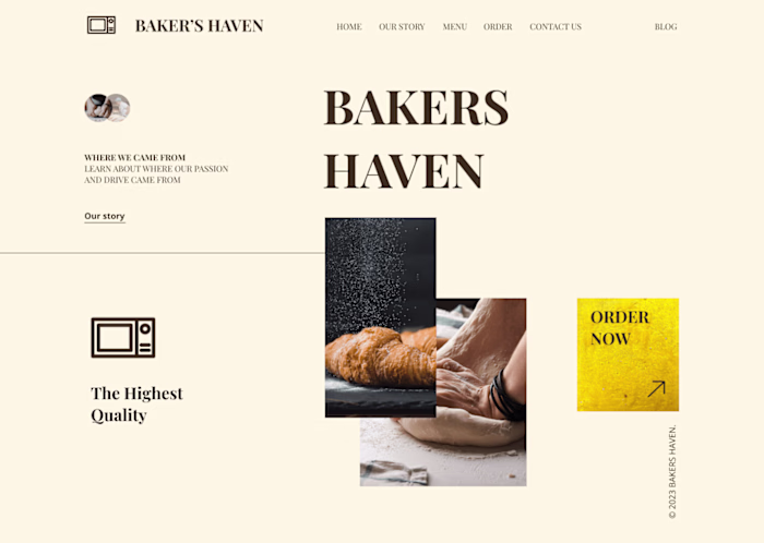 Local bakery website design