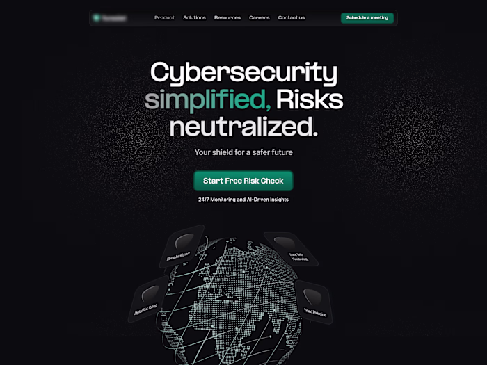 Cybersecurity Landing Page Concept