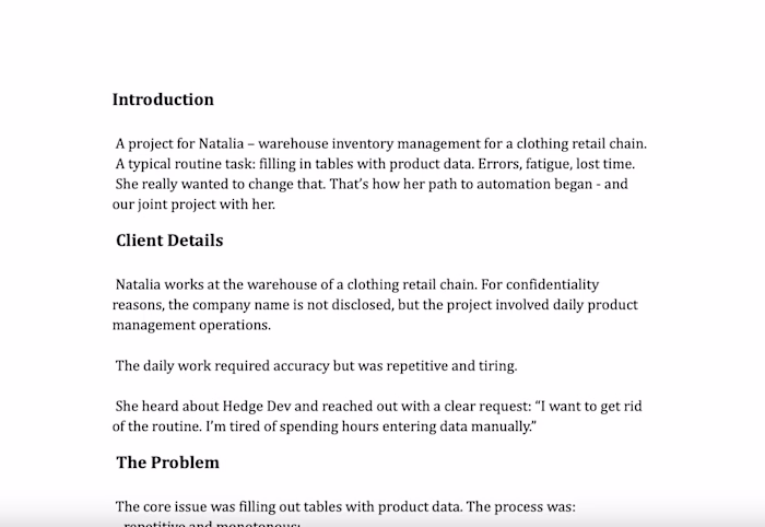 Warehouse Inventory Automation Tool for Clothing Retail
